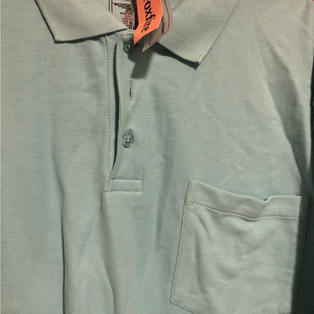 FOX FIRE Men’s Teal Blue Short Sleeve Collared Polo Shirt Size XL